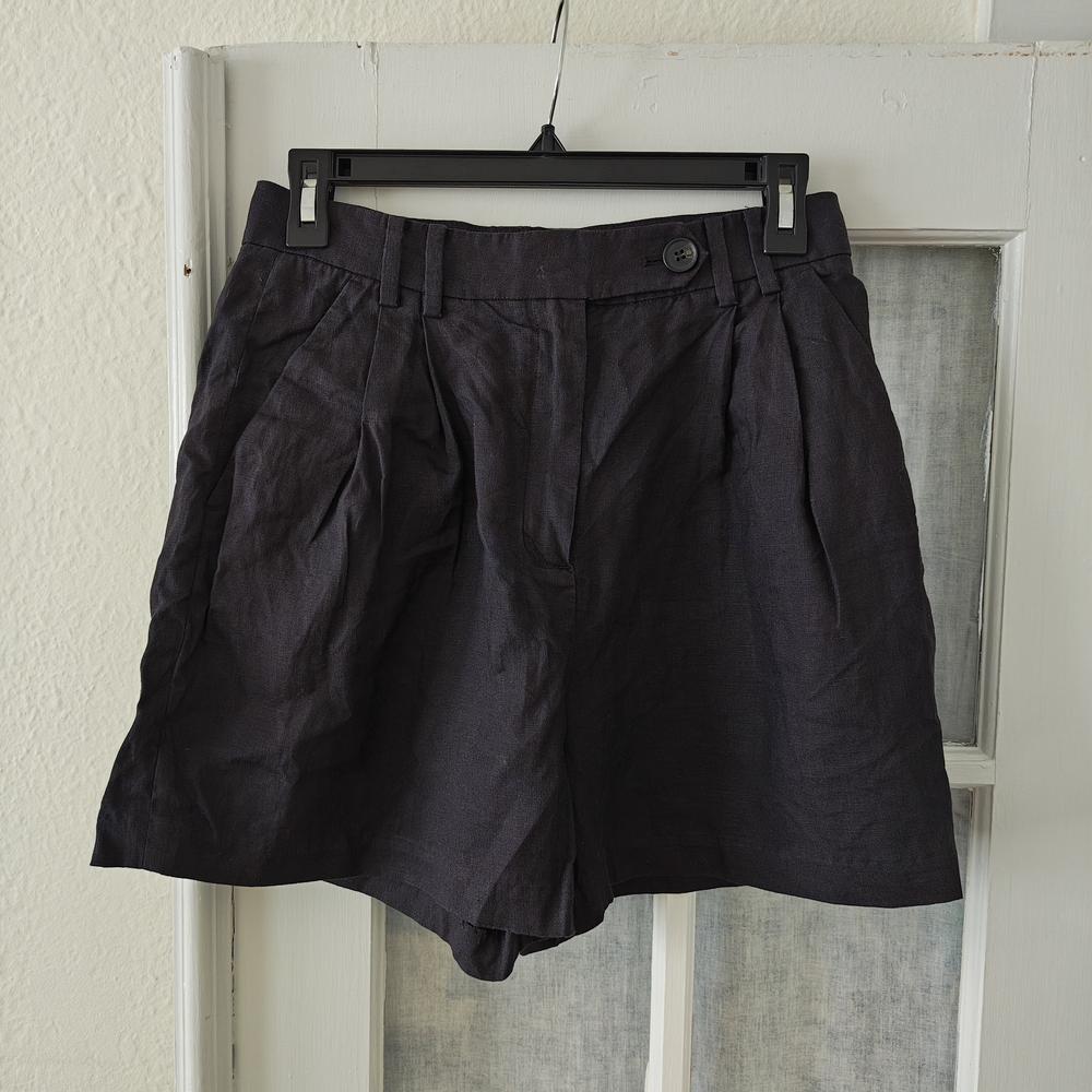 Elegant High Waist Navy Shorts